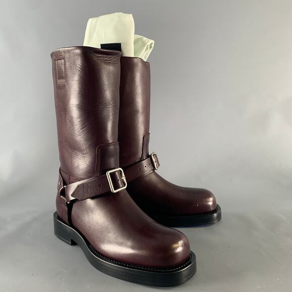 BURBERRY Size 7.5 Burgundy Leather Pull On Boots main image 8